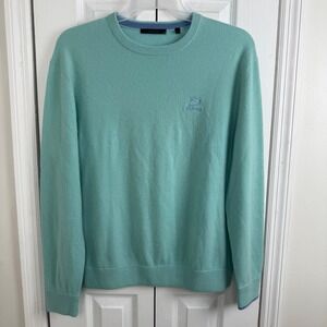 Greyson Cashmere Sweater Mens Large Mint Golf Doonbeg Logo Luxury